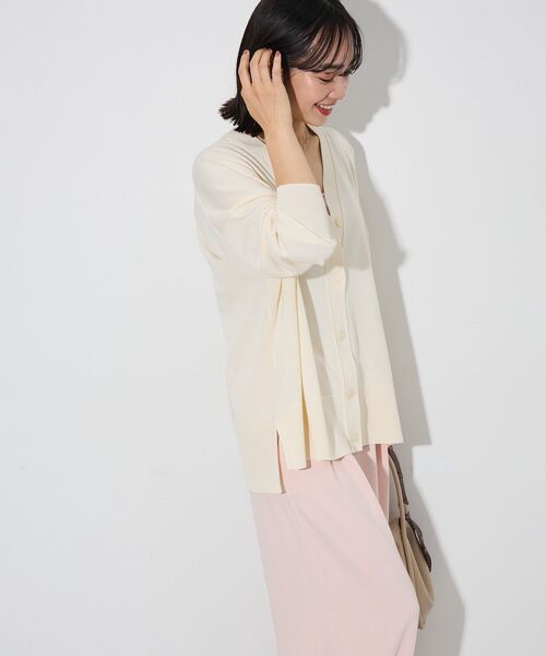 Green　Parks（グリーンパークス）の「ここちニットVネックカーディガン（カーディガン/ボレロ・レディース・ホワイト系その他2/ブルー/グレー/ピンク/ブラック・FREE）」の20枚目の写真