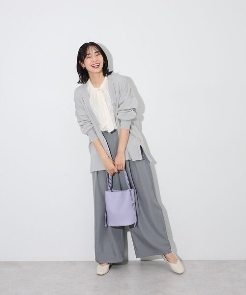 Green　Parks（グリーンパークス）の「ここちニットVネックカーディガン（カーディガン/ボレロ・レディース・ホワイト系その他2/ブルー/グレー/ピンク/ブラック・FREE）」の21枚目の写真