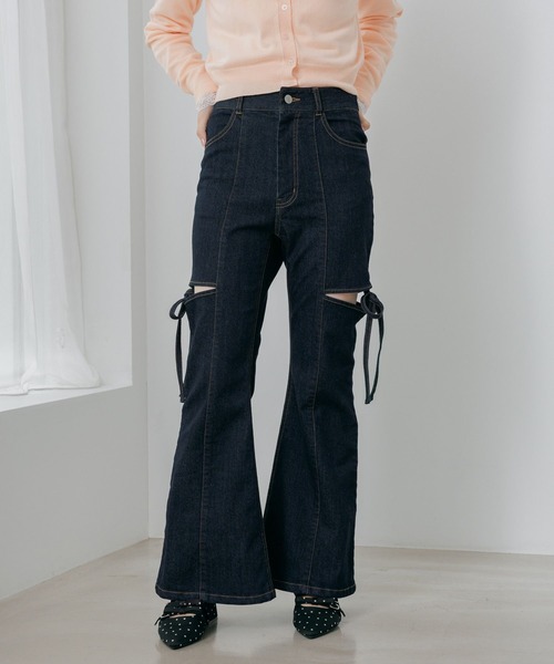 Heather（ヘザー）の「スリットタイトデニムパンツ　654878（デニムパンツ・レディース・ワンウォッシュ/グレー/ライトブルー・M/S）」の3枚目の写真