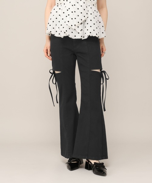 Heather(ヘザー)の「【身長別デニム】スリットタイトデニムパンツ 654878(デニムパンツ・レディース・ワンウォッシュ/グレー/ライトブルー/ブラック・M/S/LONG/XS)」の2枚目の写真