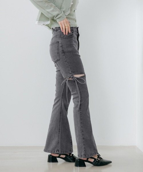 Heather（ヘザー）の「スリットタイトデニムパンツ　654878（デニムパンツ・レディース・ワンウォッシュ/グレー/ライトブルー・M/S）」の5枚目の写真