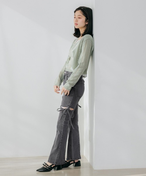 Heather（ヘザー）の「スリットタイトデニムパンツ　654878（デニムパンツ・レディース・ワンウォッシュ/グレー/ライトブルー・M/S）」の6枚目の写真