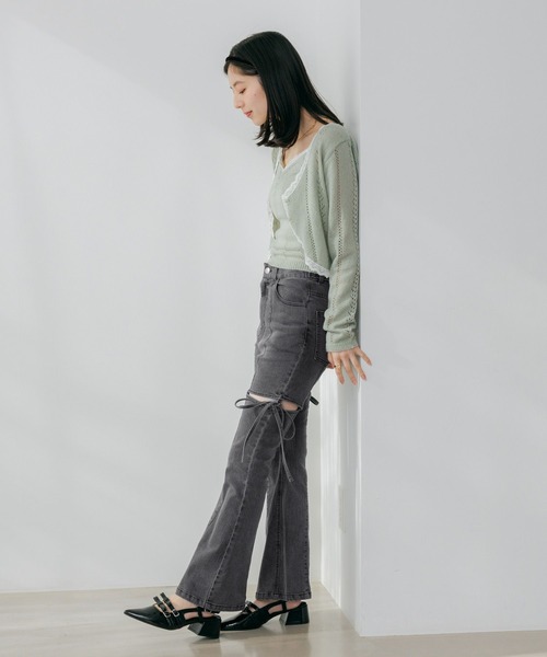 Heather（ヘザー）の「スリットタイトデニムパンツ　654878（デニムパンツ・レディース・ワンウォッシュ/グレー/ライトブルー・M/S）」の7枚目の写真