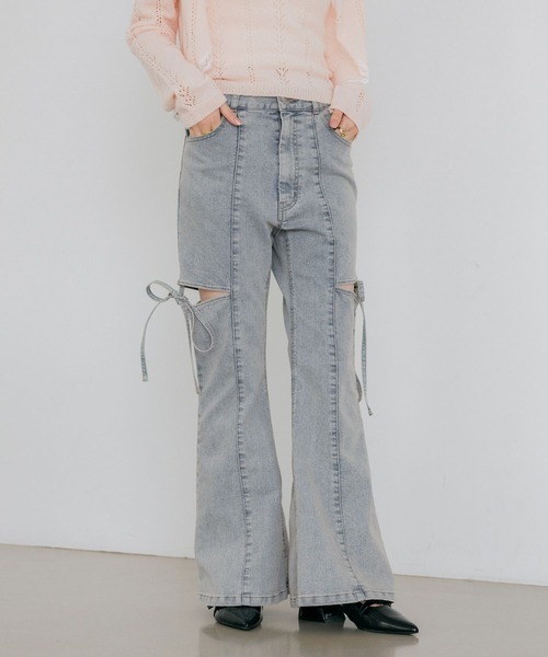 Heather（ヘザー）の「スリットタイトデニムパンツ　654878（デニムパンツ・レディース・ワンウォッシュ/グレー/ライトブルー・M/S）」の9枚目の写真