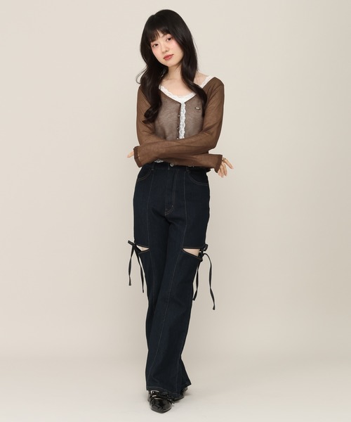 Heather(ヘザー)の「【身長別デニム】スリットタイトデニムパンツ 654878(デニムパンツ・レディース・ワンウォッシュ/グレー/ライトブルー/ブラック・M/S/LONG/XS)」の18枚目の写真