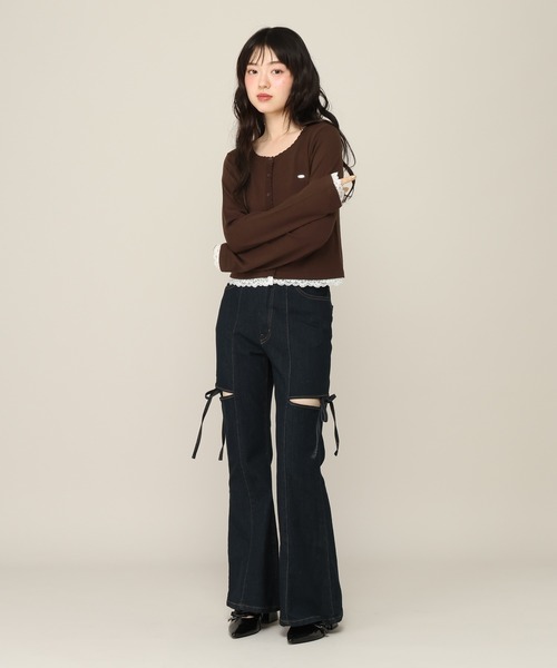 Heather(ヘザー)の「【身長別デニム】スリットタイトデニムパンツ 654878(デニムパンツ・レディース・ワンウォッシュ/グレー/ライトブルー/ブラック・M/S/LONG/XS)」の14枚目の写真