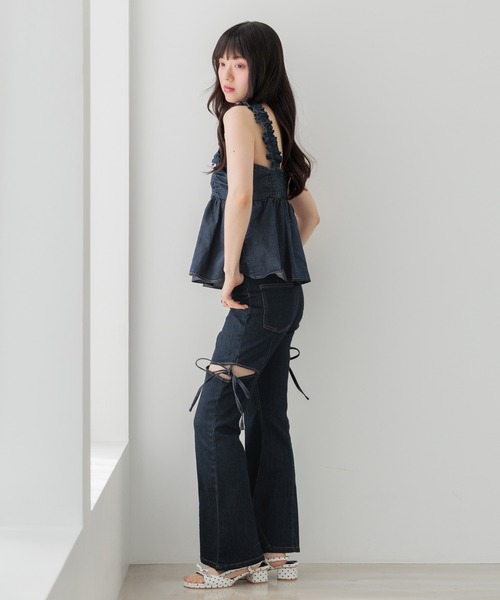 Heather(ヘザー)の「【身長別デニム】スリットタイトデニムパンツ 654878(デニムパンツ・レディース・ワンウォッシュ/グレー/ライトブルー/ブラック・M/S/LONG/XS)」の11枚目の写真
