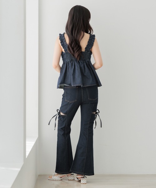 Heather(ヘザー)の「【身長別デニム】スリットタイトデニムパンツ 654878(デニムパンツ・レディース・ワンウォッシュ/グレー/ライトブルー/ブラック・M/S/LONG/XS)」の12枚目の写真
