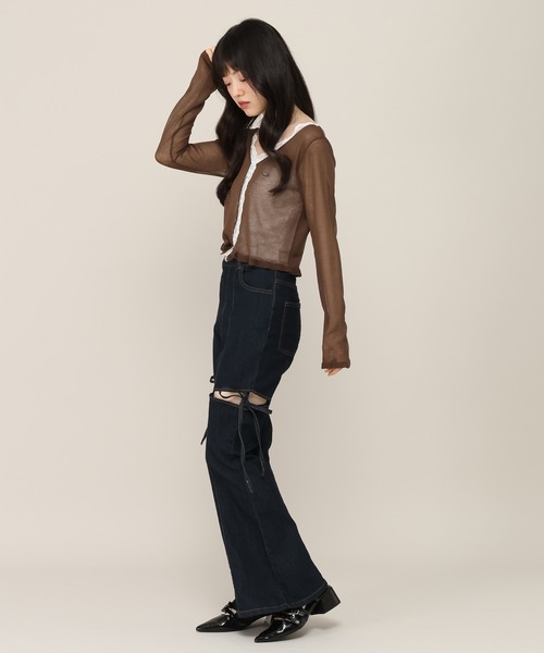 Heather(ヘザー)の「【身長別デニム】スリットタイトデニムパンツ 654878(デニムパンツ・レディース・ワンウォッシュ/グレー/ライトブルー/ブラック・M/S/LONG/XS)」の19枚目の写真
