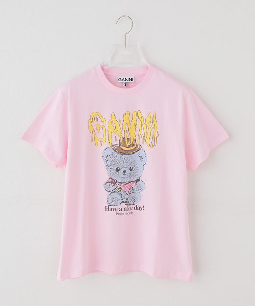 GANNI / ガニー Basic cotton Jersey T-shirt Cowboy（Tシャツ