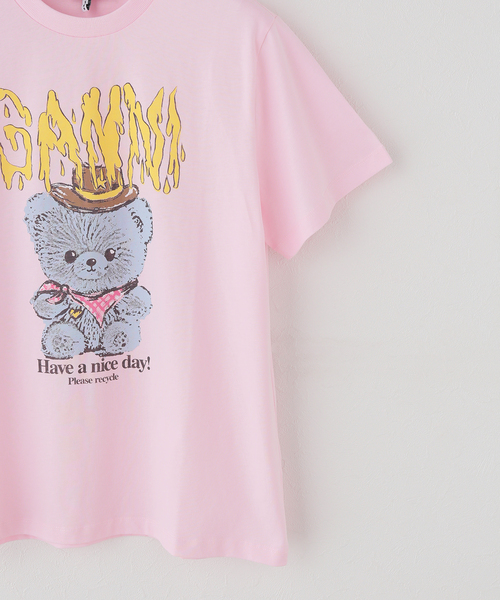 GANNI(ガニー)の「GANNI / ガニー Basic cotton Jersey T-shirt Cowboy(Tシャツ/カットソー・レディース・ピンク・SMALL)」の3枚目の写真
