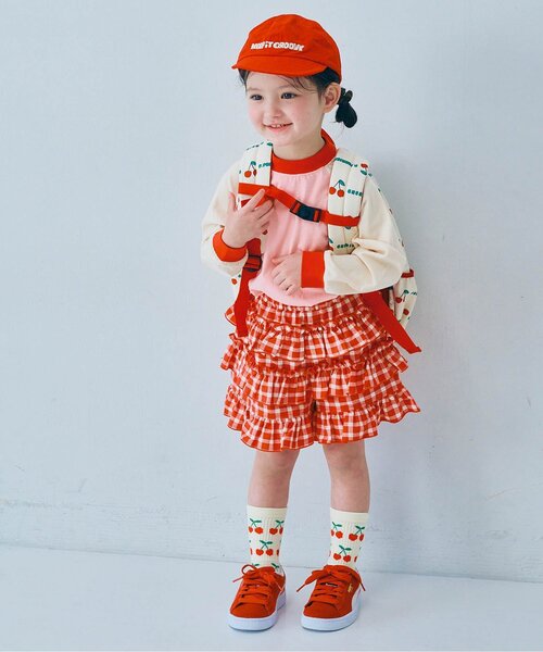 p.premier（ピードットプルミエ）の「先染めチェックのフリフリフリルパンツ（その他パンツ・キッズ・ブラック/イエロー/グリーン/レッド・80/90/100/110/120/130/140）」の12枚目の写真