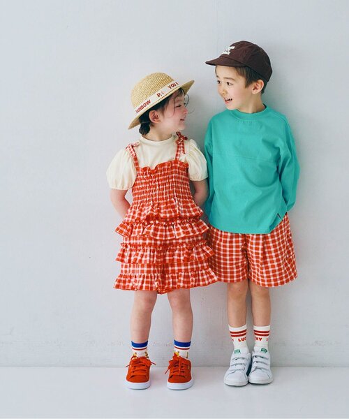 p.premier（ピードットプルミエ）の「先染めチェックのフリフリフリルパンツ（その他パンツ・キッズ・ブラック/イエロー/グリーン/レッド・80/90/100/110/120/130/140）」の14枚目の写真