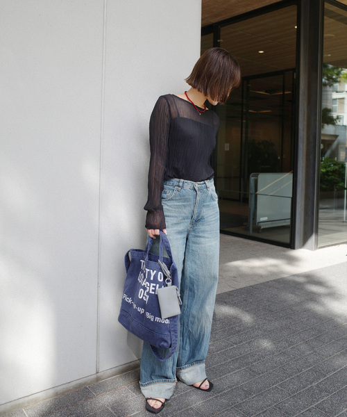CONTROL FREAK / CTFK(コントロールフリーク)の「CONTROL FREAK/コントロール フリーク WASHED LOGOトート(トートバッグ・レディース・ブラウン/ネイビー・FREE)」の3枚目の写真