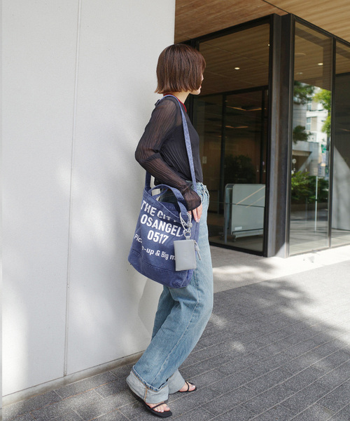 CONTROL FREAK / CTFK(コントロールフリーク)の「CONTROL FREAK/コントロール フリーク WASHED LOGOトート(トートバッグ・レディース・ブラウン/ネイビー・FREE)」の4枚目の写真