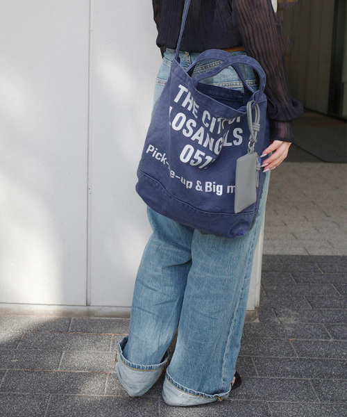 CONTROL FREAK / CTFK(コントロールフリーク)の「CONTROL FREAK/コントロール フリーク WASHED LOGOトート(トートバッグ・レディース・ブラウン/ネイビー・FREE)」の6枚目の写真