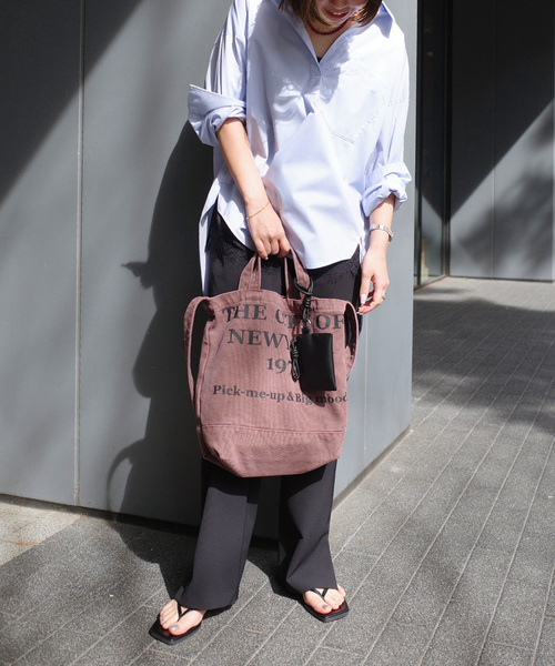 CONTROL FREAK / CTFK(コントロールフリーク)の「CONTROL FREAK/コントロール フリーク WASHED LOGOトート(トートバッグ・レディース・ブラウン/ネイビー・FREE)」の8枚目の写真