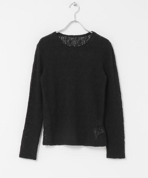 URBAN RESEARCH DOORS（アーバンリサーチドアーズ）の「カーリーラッセルレースロングスリーブTシャツ | レースインナー/レースT/甘め/ロンT（Tシャツ/カットソー・レディース・オフホワイト/ブラック・FREE）」の15枚目の写真