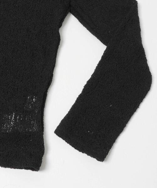 URBAN RESEARCH DOORS（アーバンリサーチドアーズ）の「カーリーラッセルレースロングスリーブTシャツ | レースインナー/レースT/甘め/ロンT（Tシャツ/カットソー・レディース・オフホワイト/ブラック・FREE）」の16枚目の写真