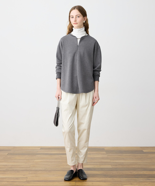 LE SOUK HOLIDAY（ルスークホリデー）の「ダンボールハーフジッププルオーバー（Tシャツ/カットソー・レディース・ライトグレー/チャコールグレー・M/L）」の14枚目の写真