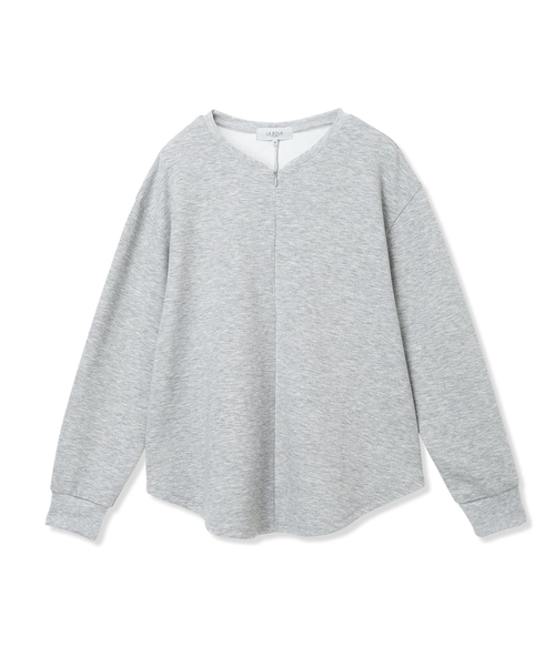 LE SOUK HOLIDAY（ルスークホリデー）の「ダンボールハーフジッププルオーバー（Tシャツ/カットソー・レディース・ライトグレー/チャコールグレー・M/L）」の20枚目の写真
