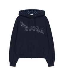 OJOS（オホス）の「Hotfix Logo Hoodie Zip-up / Navy（パーカー）」