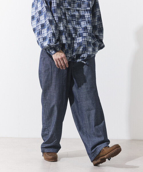 HINSON（ヒンソン）の「HINSON/ヒンソン シャンブレー リラックスイージーパンツ（その他パンツ・メンズ・ネイビー/ナチュラル・LARGE/MEDIUM）」の2枚目の写真