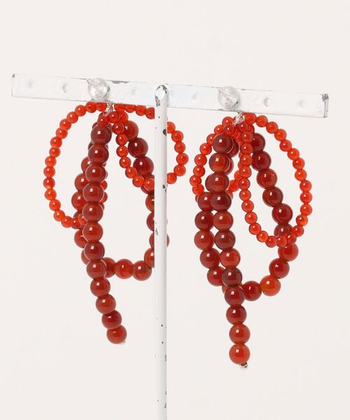 IRIS47(イリスフォーセブン)の「【IRIS 47】fabiana red agate pierce/ファビアナ レッドアゲート ピアス(ピアス(両耳用)・レディース・レッド系その他・FREE)」の5枚目の写真