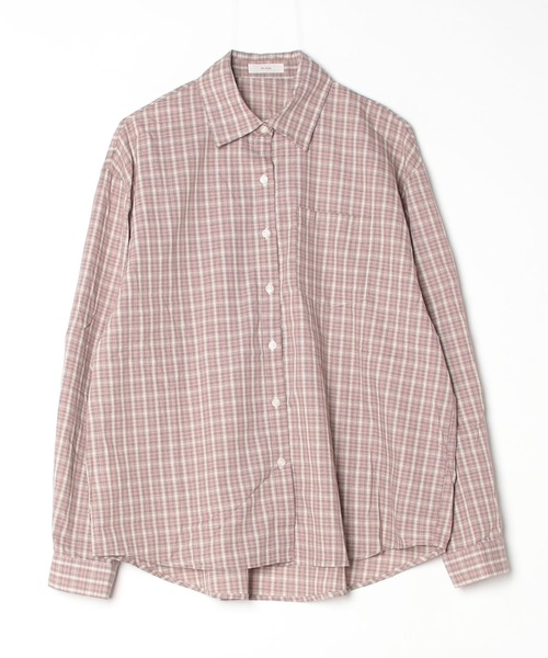 NUJOH(ヌゾ)の「Gingham Check Shirt / ギンガムチェックシャツ(シャツ/ブラウス・レディース・ネイビー/ブラウン・FREE)」の3枚目の写真