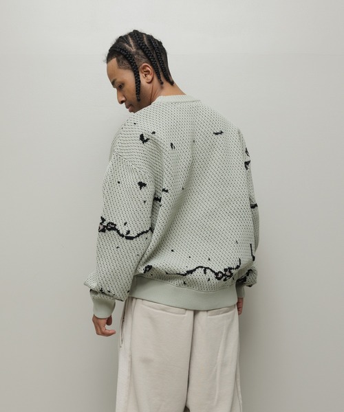 BAL（バル）の「JACQUARD PATTERN CREWNECK SWEATER（ニット/セーター・メンズ・ブラック/グリーン/ベージュ・3/2/1）」の7枚目の写真