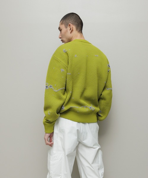 BAL（バル）の「JACQUARD PATTERN CREWNECK SWEATER（ニット/セーター・メンズ・ブラック/グリーン/ベージュ・3/2/1）」の9枚目の写真