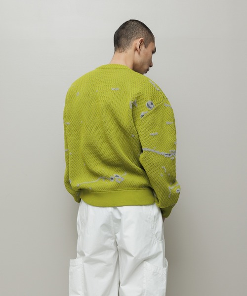BAL（バル）の「JACQUARD PATTERN CREWNECK SWEATER（ニット/セーター・メンズ・ブラック/グリーン/ベージュ・3/2/1）」の10枚目の写真