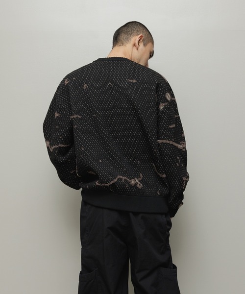 BAL（バル）の「JACQUARD PATTERN CREWNECK SWEATER（ニット/セーター・メンズ・ブラック/グリーン/ベージュ・3/2/1）」の5枚目の写真