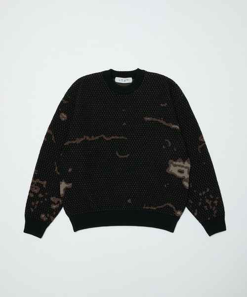 BAL（バル）の「JACQUARD PATTERN CREWNECK SWEATER（ニット/セーター・メンズ・ブラック/グリーン/ベージュ・3/2/1）」の11枚目の写真