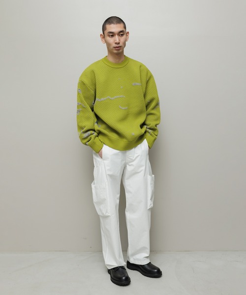 BAL（バル）の「JACQUARD PATTERN CREWNECK SWEATER（ニット/セーター・メンズ・ブラック/グリーン/ベージュ・3/2/1）」の21枚目の写真