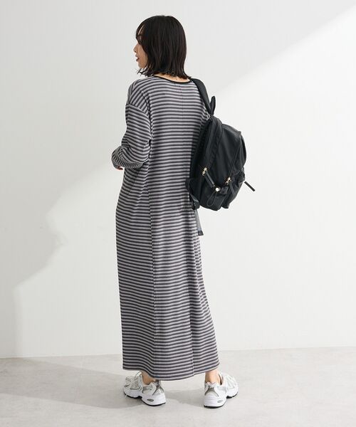 Green　Parks（グリーンパークス）の「ヘンリーネックワンピース（ワンピース・レディース・ブラック/ブルー系その他/グレー系その他4・FREE）」の7枚目の写真