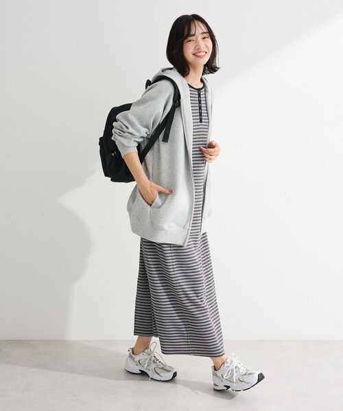 Green　Parks（グリーンパークス）の「ヘンリーネックワンピース（ワンピース・レディース・ブラック/ブルー系その他/グレー系その他4・FREE）」の10枚目の写真