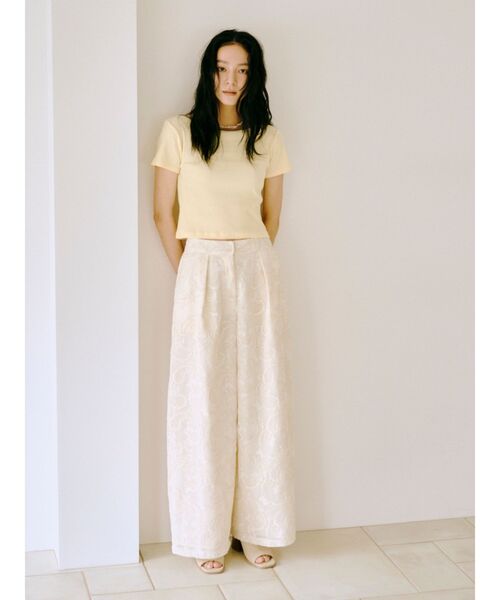 Ungrid(アングリッド)の「レースタックワイドパンツ(その他パンツ・レディース・ブラック/アイボリー・FREE)」の3枚目の写真