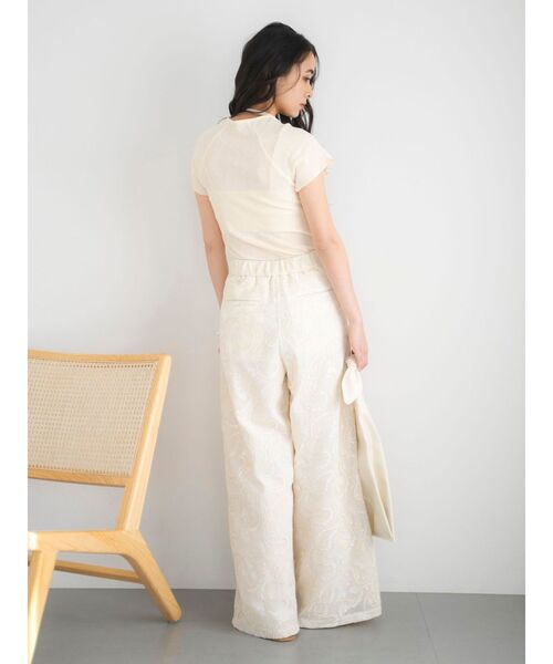 Ungrid(アングリッド)の「レースタックワイドパンツ(その他パンツ・レディース・ブラック/アイボリー・FREE)」の10枚目の写真