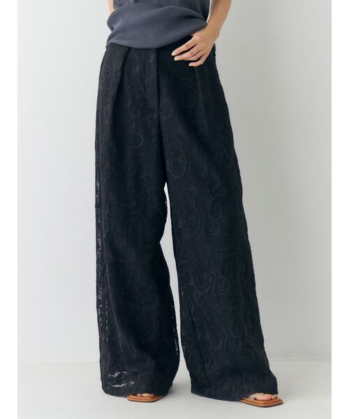 Ungrid(アングリッド)の「レースタックワイドパンツ(その他パンツ・レディース・ブラック/アイボリー・FREE)」の11枚目の写真