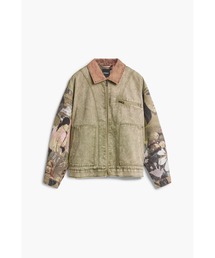 Desigual（デシグアル）の「ジャカード コンビネーション ジャケット / マルチカラープリント × ミリタリーグリーン（デニムジャケット）」