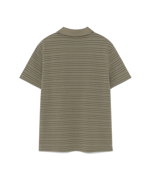THECOLDESTMOMENT(ザコールデストモーメント)の「TCM stripe pk T (khaki brown)(ポロシャツ・レディース・その他・MEDIUM/LARGE/SMALL)」の3枚目の写真