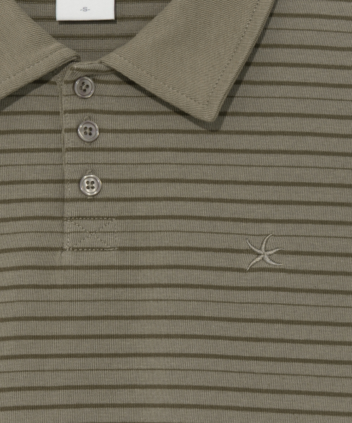 THECOLDESTMOMENT(ザコールデストモーメント)の「TCM stripe pk T (khaki brown)(ポロシャツ・レディース・その他・MEDIUM/LARGE/SMALL)」の5枚目の写真