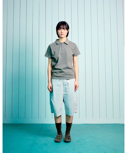 THECOLDESTMOMENT(ザコールデストモーメント)の「TCM stripe pk T (khaki brown)(ポロシャツ・レディース・その他・MEDIUM/LARGE/SMALL)」の6枚目の写真