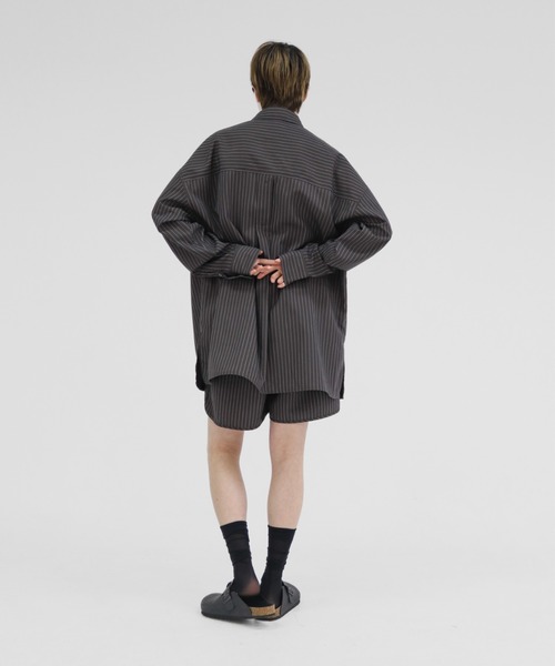 lit(リット)の「Stripe Stitch Over Shirt(シャツ/ブラウス・レディース・グレイッシュベージュ/チャコールグレー・FREE)」の17枚目の写真