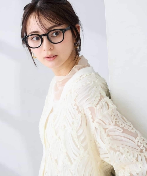 a.v.v(アーヴェヴェ)の「チュール刺繍レースカーディガン(カーディガン/ボレロ・レディース・アイボリー/ブラック・39)」の7枚目の写真