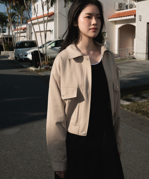 DEHEVE（デヘヴェ）の「Pocket Cotton Jumper [Beige]（その他アウター・レディース・Beige・FREE）」の2枚目の写真