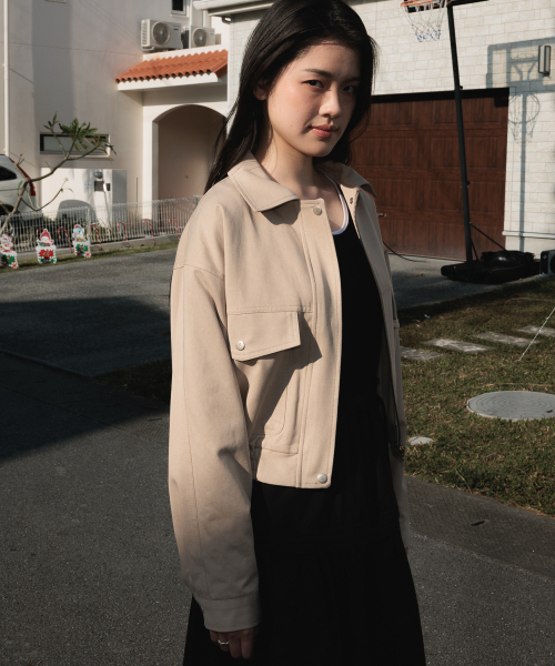 DEHEVE（デヘヴェ）の「Pocket Cotton Jumper [Beige]（その他アウター・レディース・Beige・FREE）」の4枚目の写真
