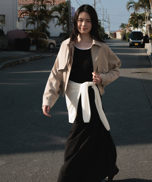 DEHEVE（デヘヴェ）の「Pocket Cotton Jumper [Beige]（その他アウター・レディース・Beige・FREE）」の5枚目の写真