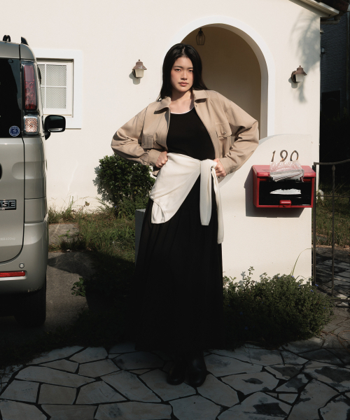 DEHEVE（デヘヴェ）の「Pocket Cotton Jumper [Beige]（その他アウター・レディース・Beige・FREE）」の7枚目の写真